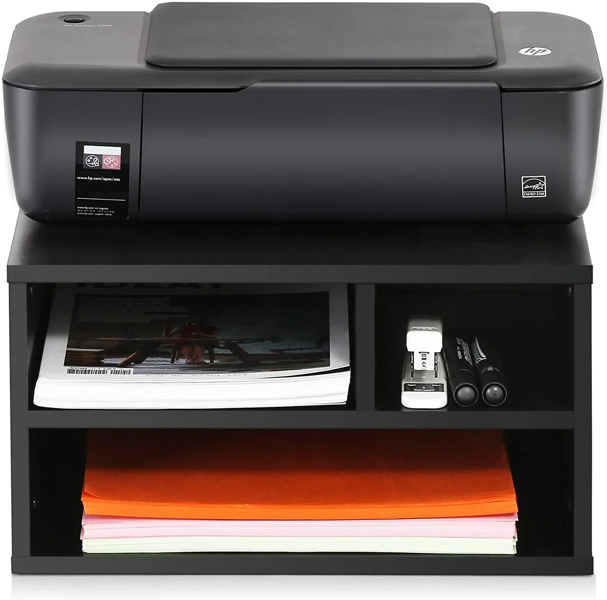 High-End Large Premium Desktop Wooden Printer Stand With Storage Innovative