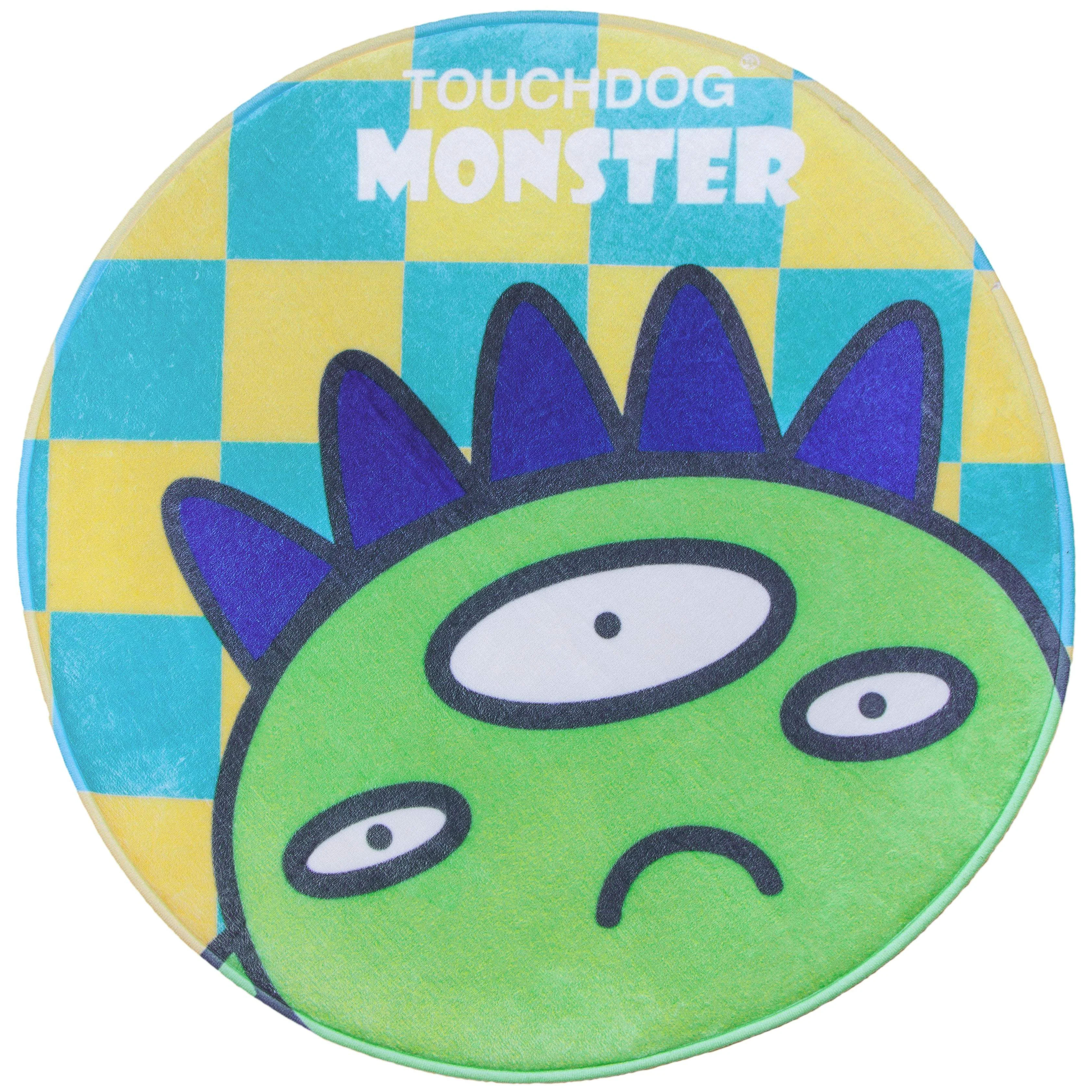 Minimalist Pet Life Touchdog Cartoon Alien Monster Rounded Cat and Dog Mat - Green Monster - One Size First-Class