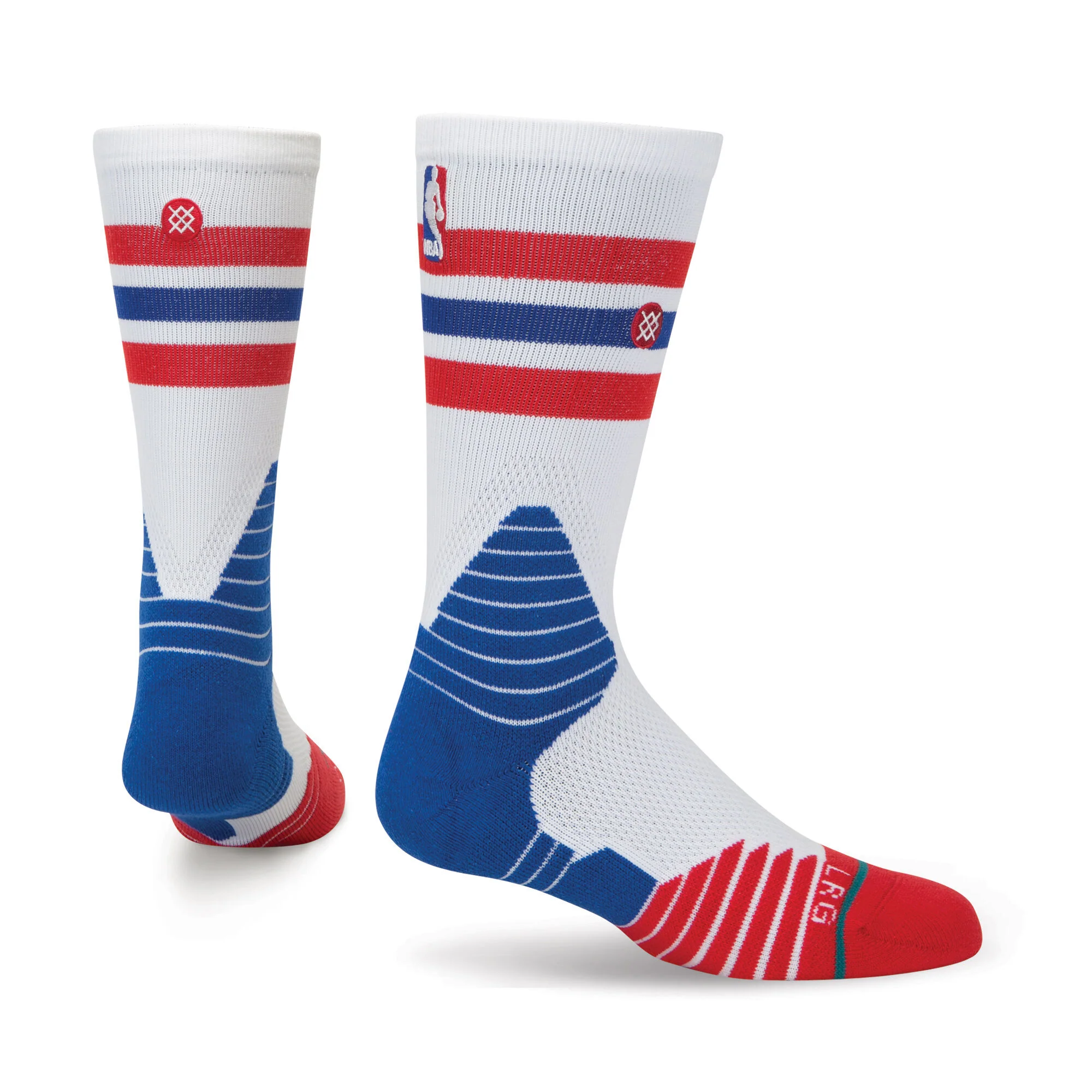 Smart Stance Men's NBA Thin Stripe Crew Socks Convenient