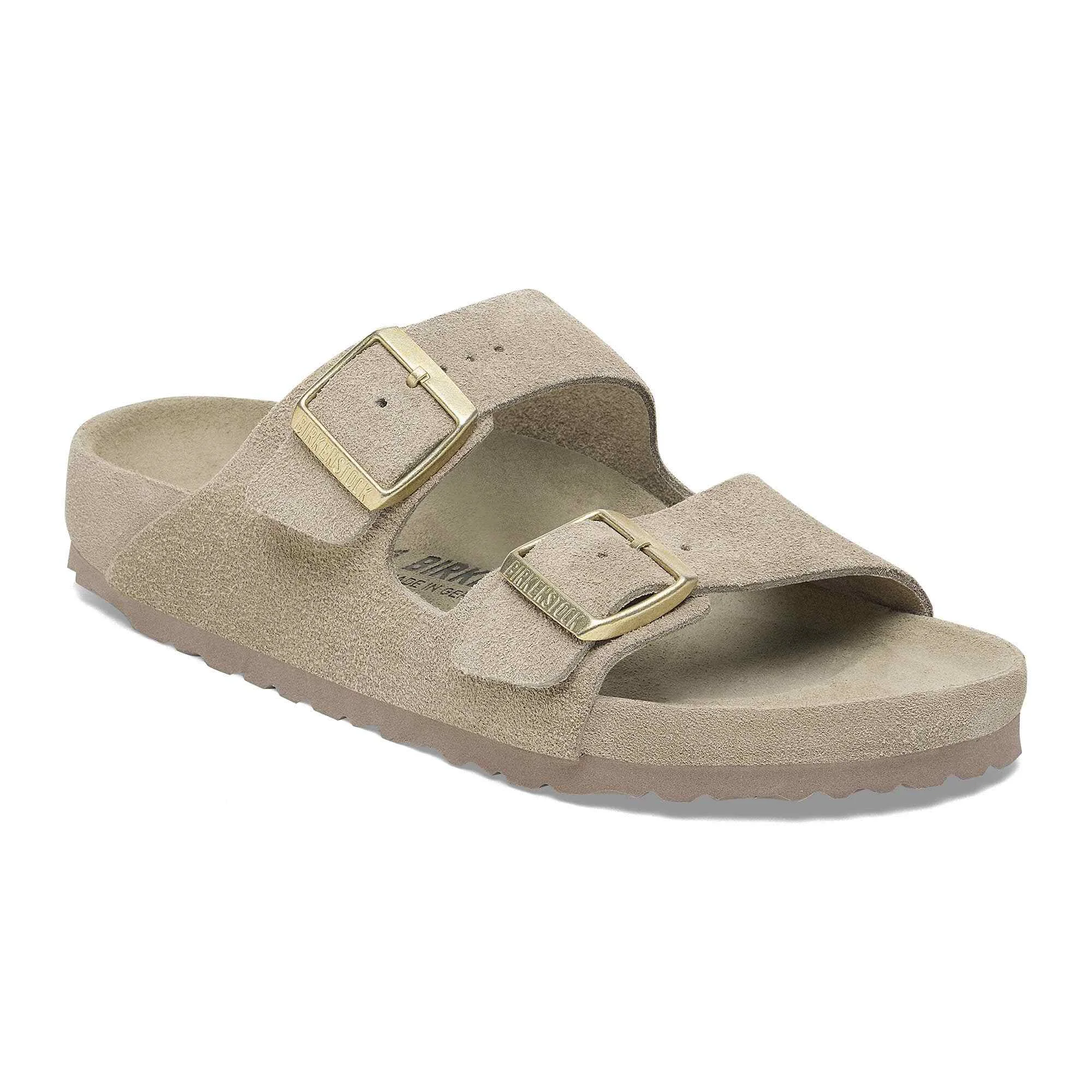 High-Grade Birkenstock Arizona Suede Leather Taupe Sandals Optimized