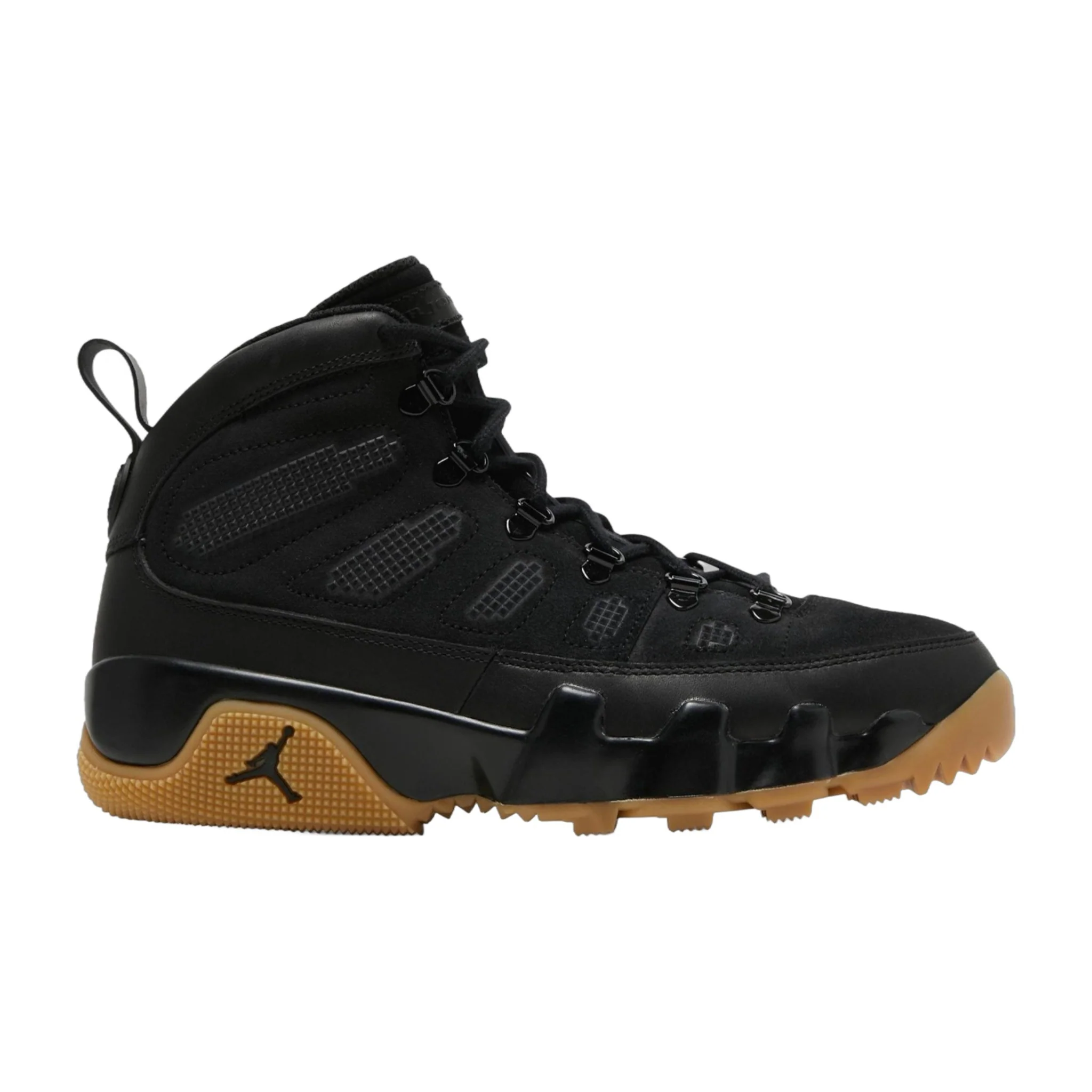 Modern Air Jordan Men's Retro 9 Boot Nrg 'Black Light Gum' Detailed