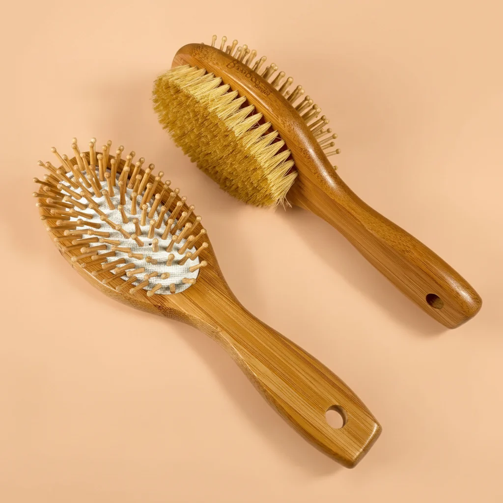Selected Bamboo Double-Sided Hair Brush Sustainable