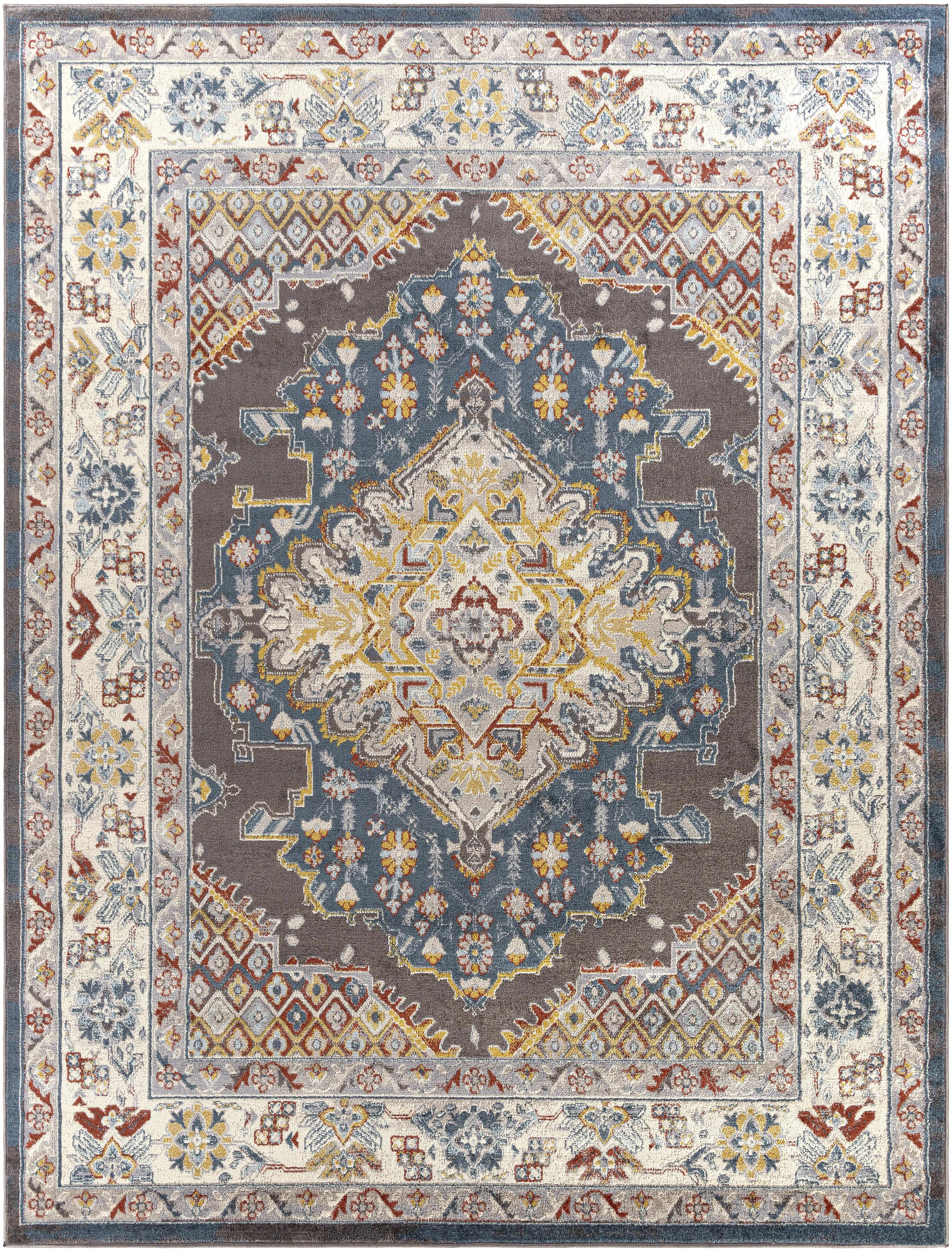 Verified Haymond Brown Medallion Area Rug Excellent