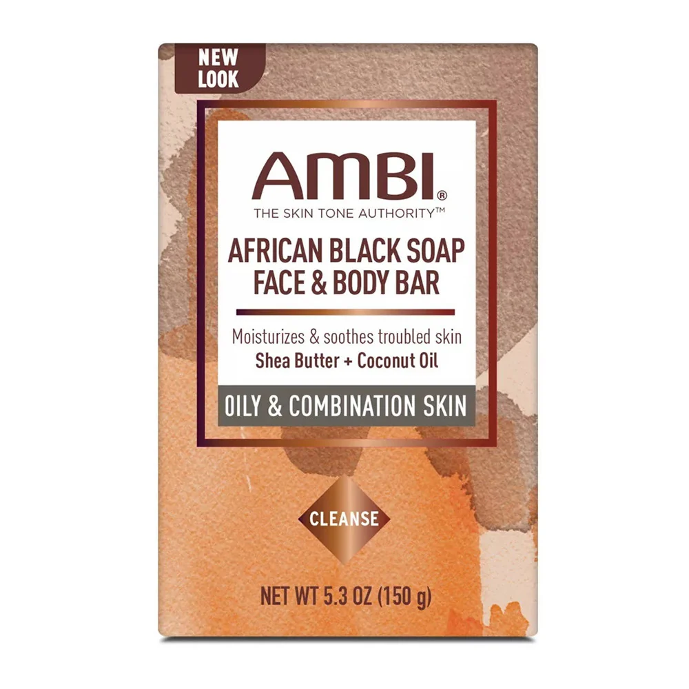 Certified Ambi Face And Body African Black Soap Bar Oily And Combination Skin 5.3 Oz Durable