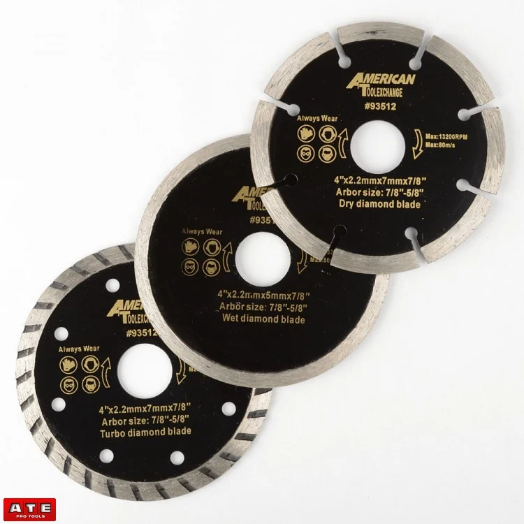 World-Class 4 Inch Diamond Blade Assortment Pack for Hand Grinder Trusted