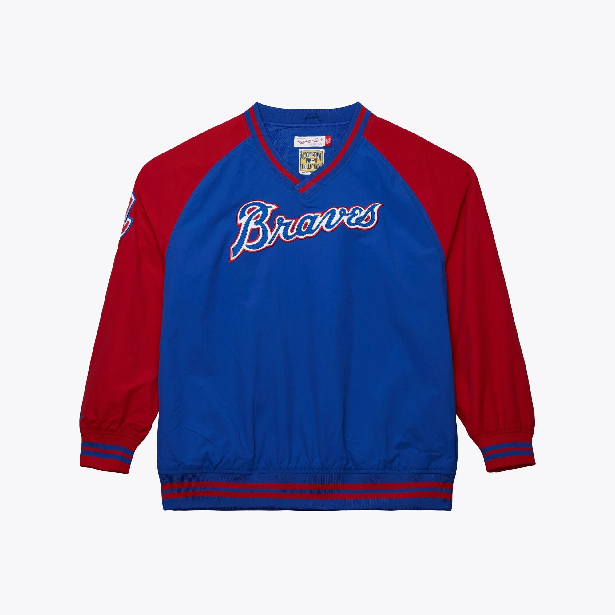 Classic Mitchell Ness Men's MLB Nylon Pullover Jacket Vintage Logo Braves Pullovers Smart