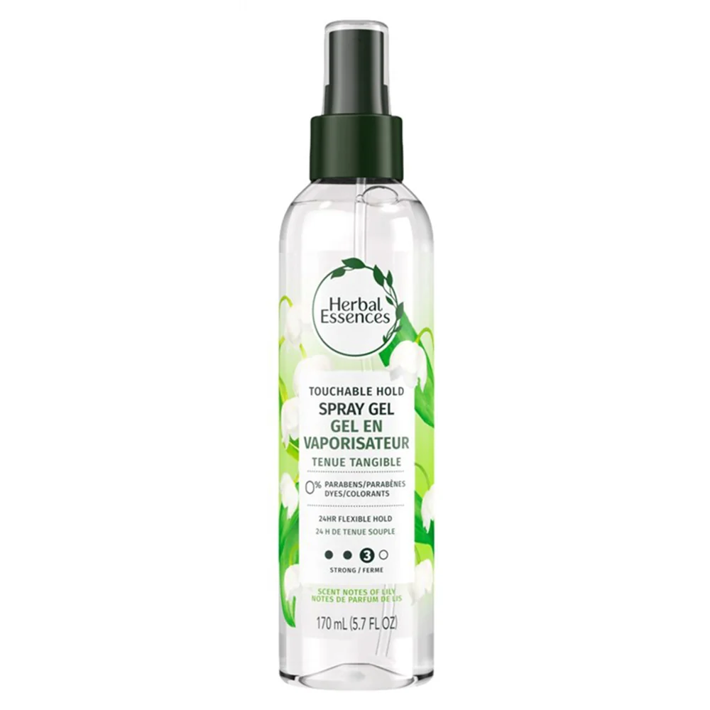 Sophisticated Herbal Essences Touchable Hold Hair Styling Spray Gel Pump pH Balanced Paraben 5.7Oz 170ml Consistent