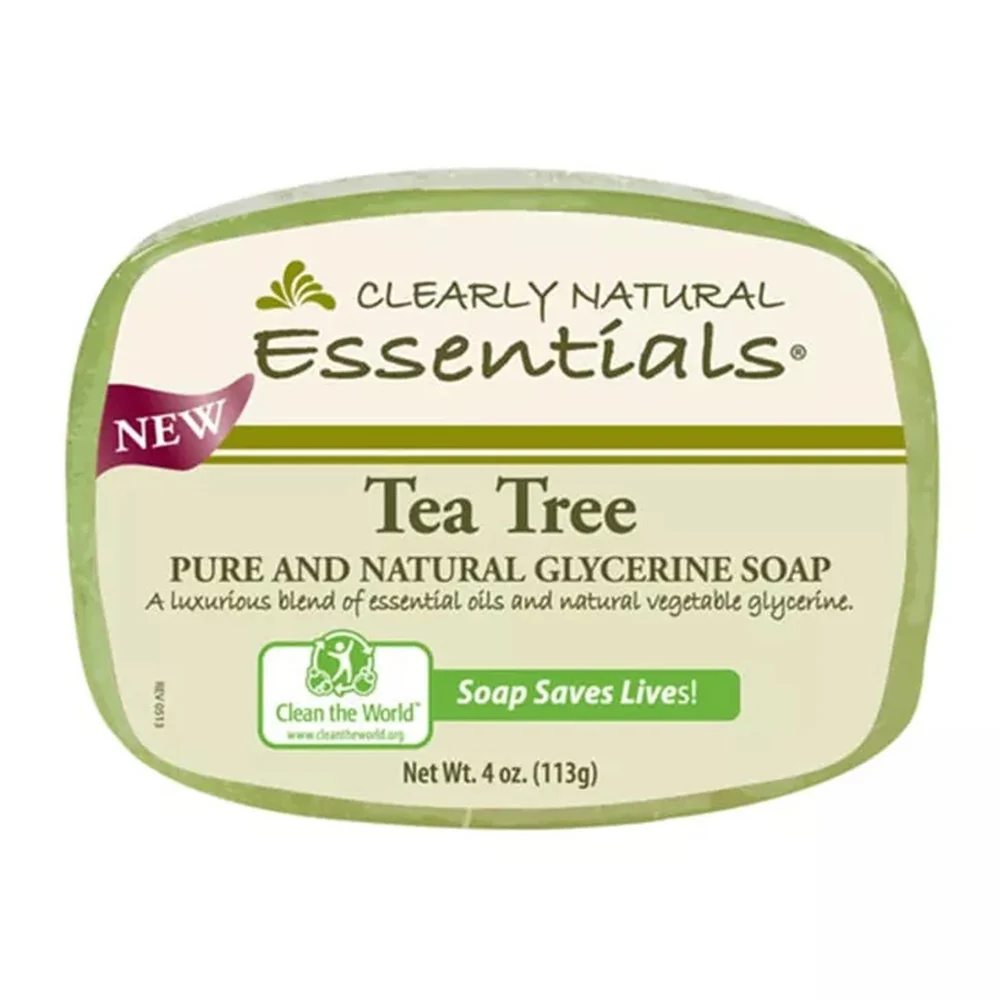 Effective Clearly Natural Essentials Pure Glycerin Soap Bar Tea Tree 4 oz Authentic