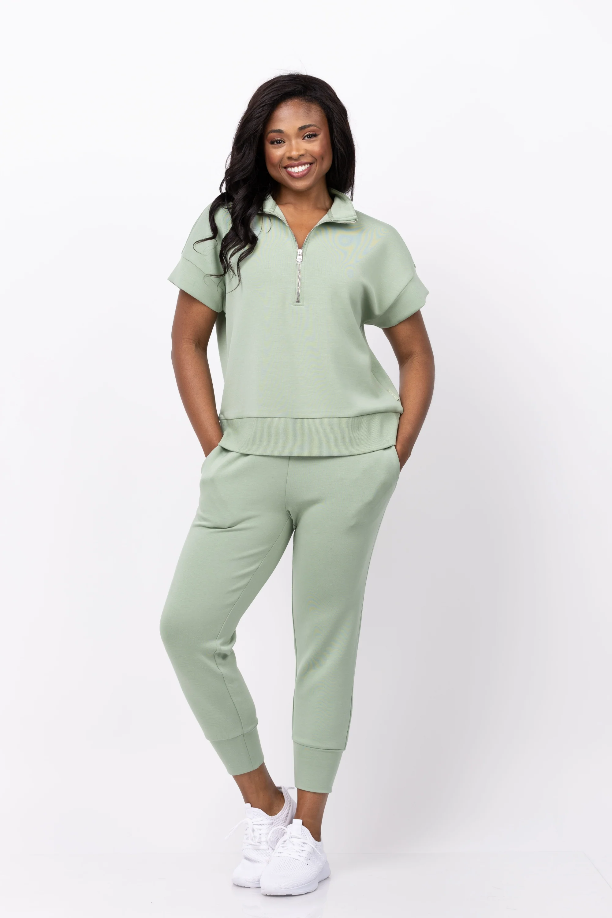 Contemporary Varley The Slim Cuff Pant 25 in Loden Frost Breathable