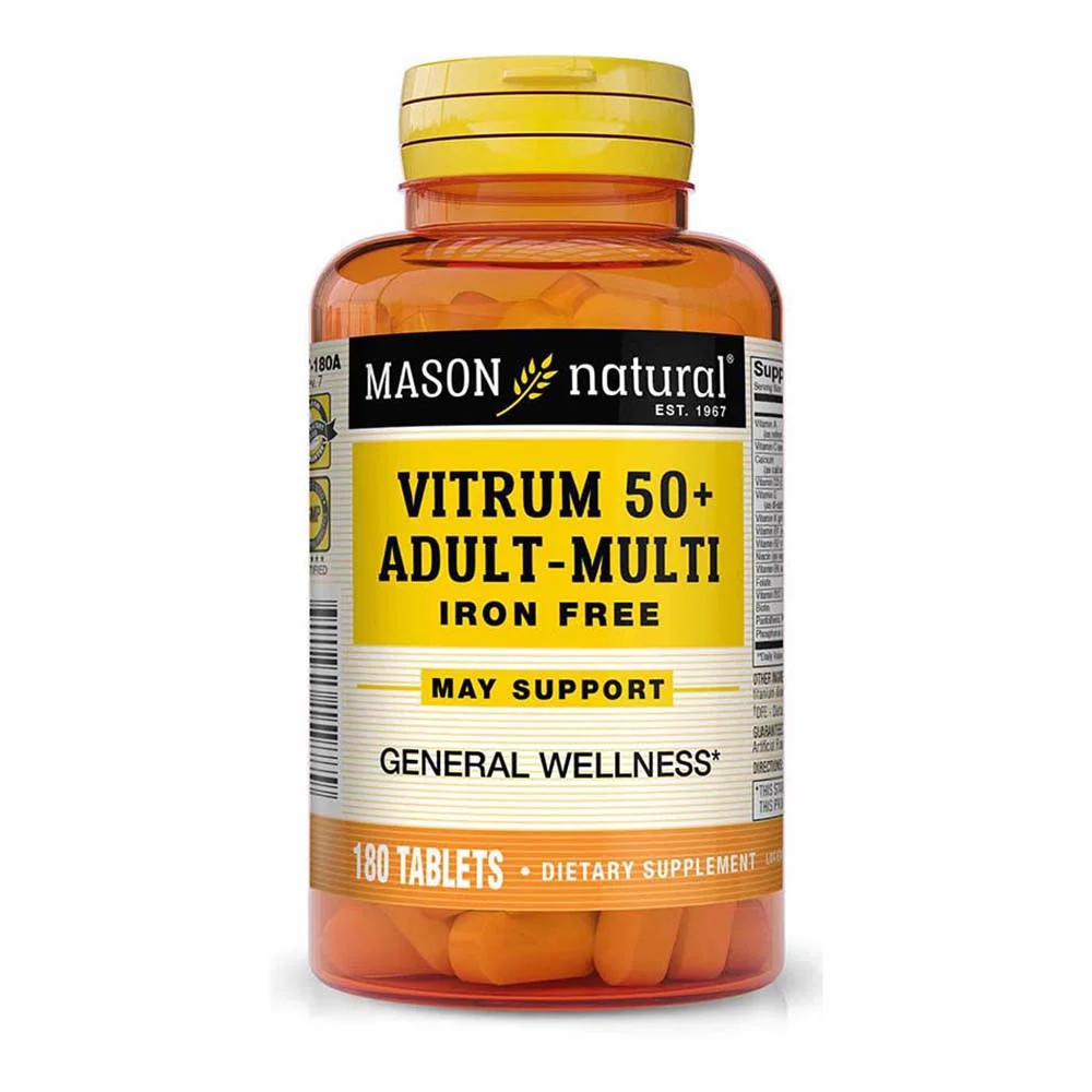 Quality Mason Natural Vitrum 50 Plus Senior Multi Iron Tablets To Centrum Silver - 180 Ea Next-Generation