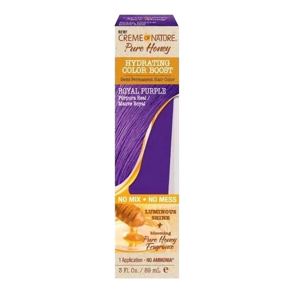 Classic Creme Of Nature Pure Honey Hydrating Color Boost Semi Permanent Hair Color Royal Purple 3 Oz Certified