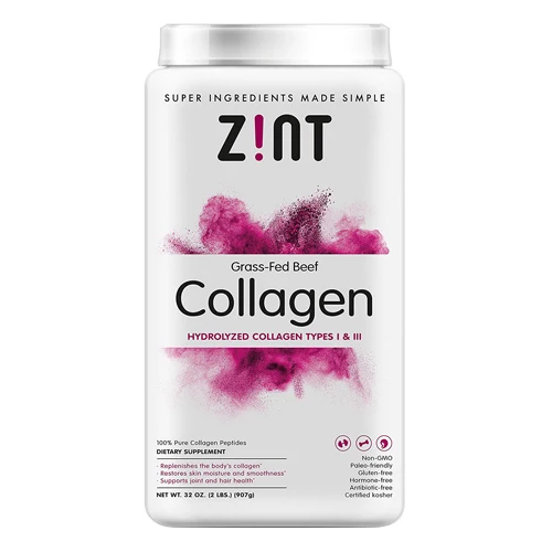 Sustainable Zint Hydrolyzed Grass Fed Beef Collagen Peptides Protein Supplement Powder 2 Lb Effective