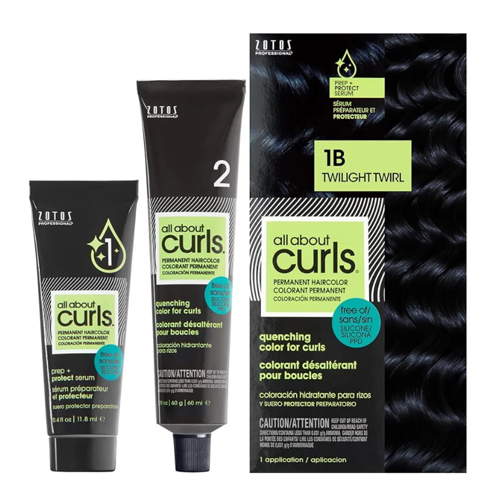 Innovative All About Curls Twilight Twirl Permanent Hair Dye 1B for Long Lasting Curl Friendly Color 1Ea Powerful