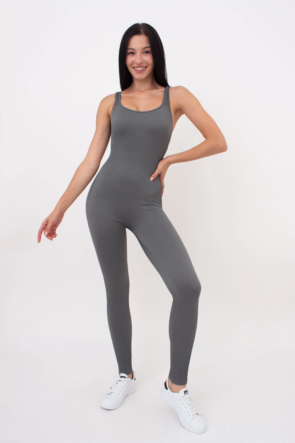 Fine Seamless Ribbed Jumpsuit Casual