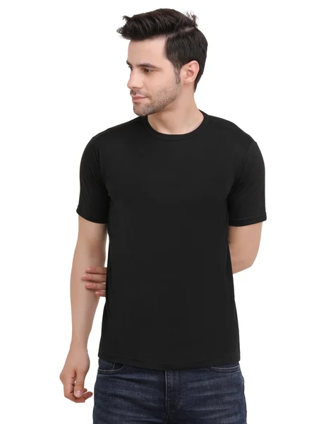 Authentic Maxbell Solid Men T Shirt Black High-Performance
