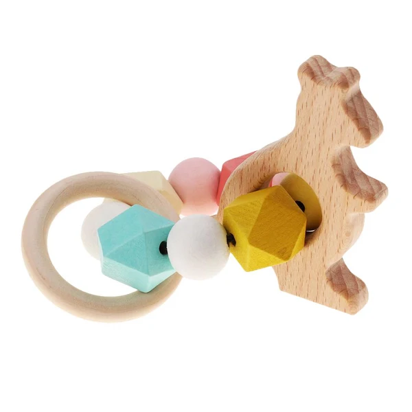 Crafted Maxbell Safe Wooden Baby Teether Wood Teething Bracelet Rings Kangaroo Professional