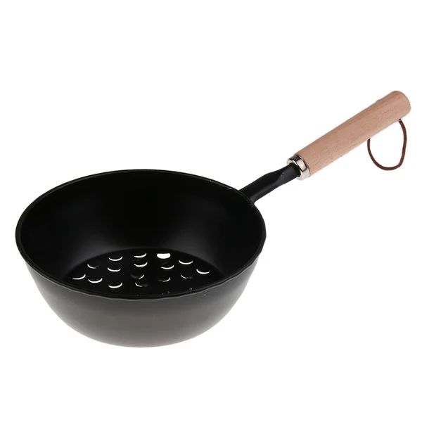 Functional Maxbell Charcoal Burning Stove Brazier with Safe Wood Handle Outdoor Cooking Utensils Minimalist