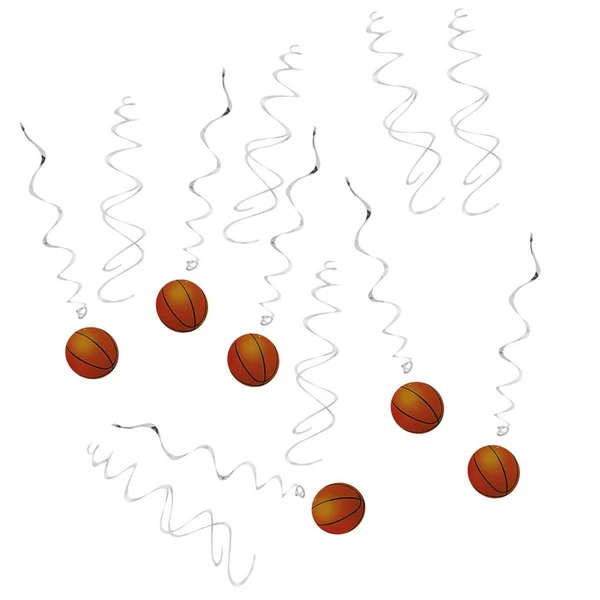 Innovative Maxbell Pack of 12pcs Carton Basketball Hanging Swirls Party Ceiling Decor Prestigious