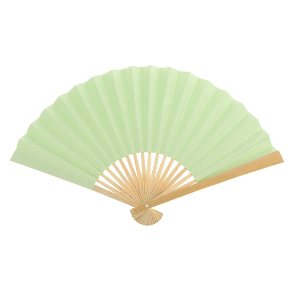 Smooth Maxbell Double-sided DIY Craft Fancy Dance Party Paper Hand Fan- Green Reusable