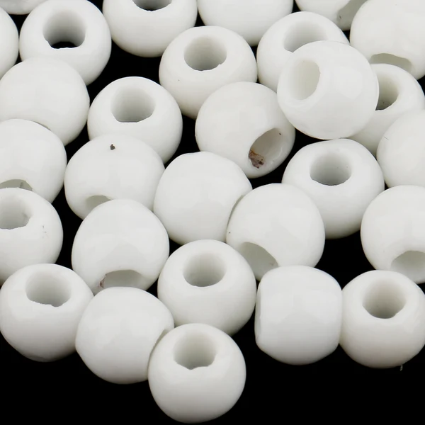 Smooth Maxbell 100pcs 6mm Ceramic Loose Beads Charms for DIY Jewelry Making White Innovative