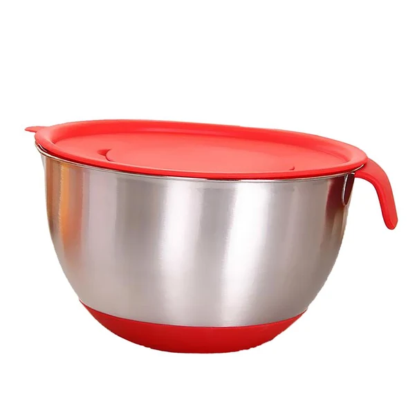 Practical Maxbell Mixing Bowls with Lid Stainless Steel Egg Whisk Mix Serving Storage 18cm Authentic