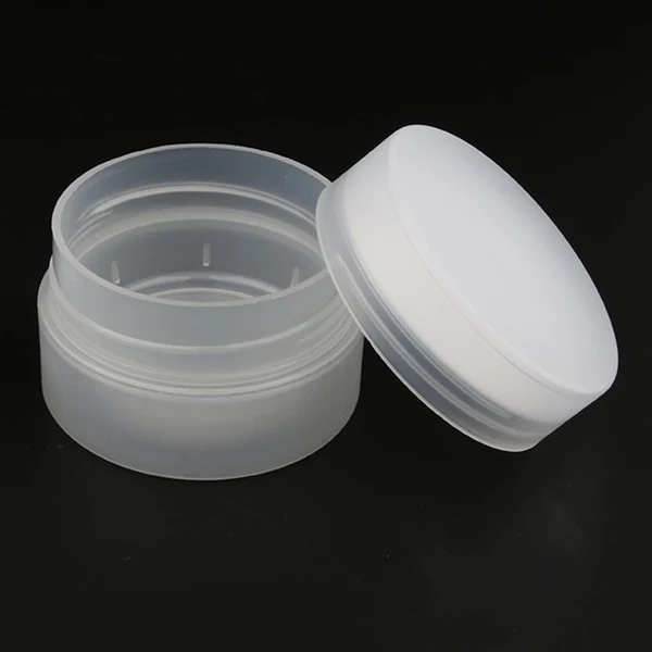 Breathable 2X 2Layers Cream Jar Bottle Round Empty PP PVC Cosmetic Containers Clear Casual