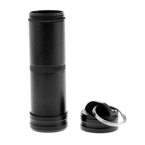 Fast Aluminum Alloy Waterproof Capsule Holder Pill Case Bottle Container Black Sophisticated