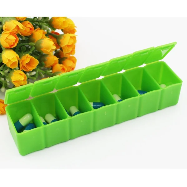 Superior Pill Box Week Medicine Tablet Storage Vitamin Dispenser Organiser Green Official