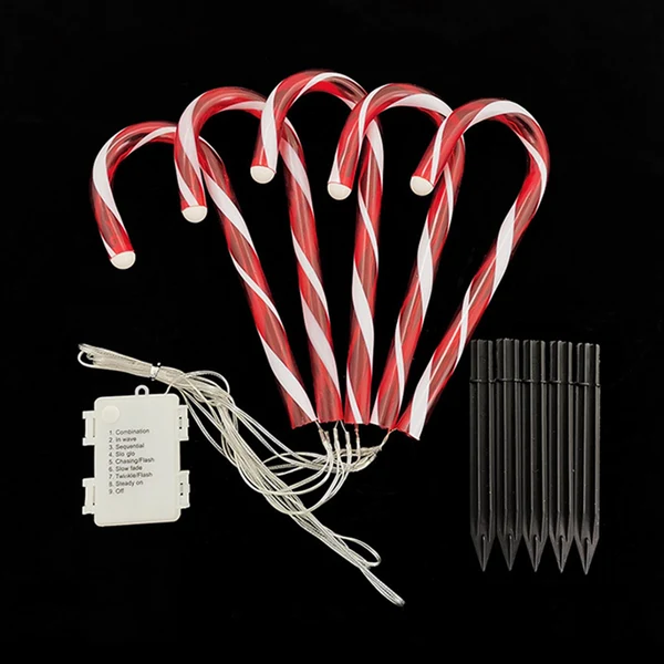 Pure Maxbell Christmas Candy Cane Lights with Stakes for Garden Decor Patio Walkway Responsible