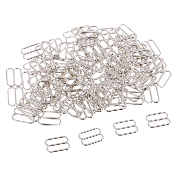 Casual Maxbell 100Pc Metal Bra Strap Adjuster Slider 8 Hook Lingerie Adjustment Buckle 12mm High-Grade