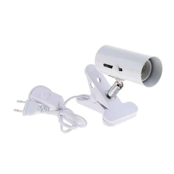 Original Design Maxbell Reptile Light Clamp Ceramic Infrared Emitter Heat Lamp Stand EU Plug White Lightweight