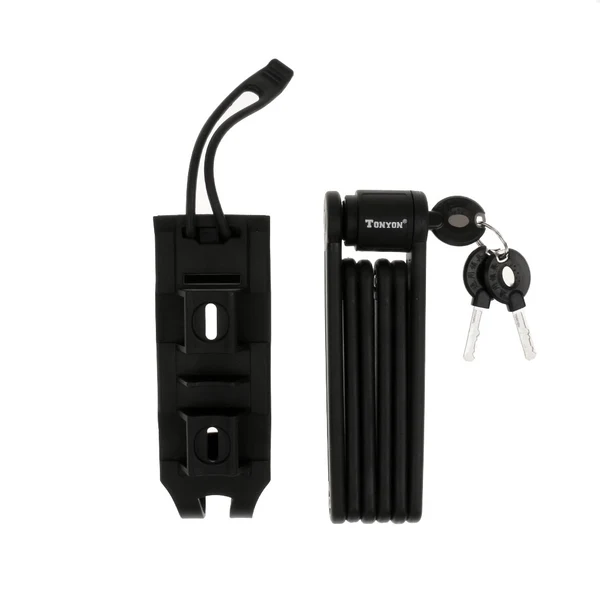 Responsible Maxbell Portable Folding Bike Lock Black With Rack High Security Bicycle Lock Excellent