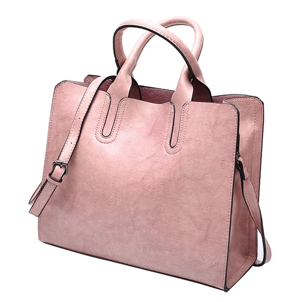 Sophisticated Maxbell Elegant Womens Leather Handbag Big Capacity Zipper Closure Top Handle Tote Pink Original Design