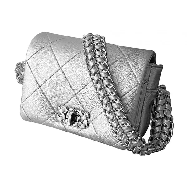 Eco-Friendly Maxbell Women Shoulder Bag Women Clutch Purse Women Handbag Chunky Chain Quilted Argent Powerful
