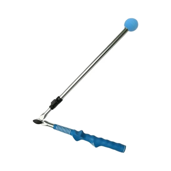 Exclusive Maxbell Foldable Warm up Stick Telescopic Training Aid 79cm Adult Golf Swing Trainer Blue Grip Argent Rod Clean