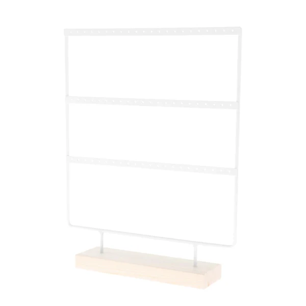 High-Grade Maxbell Jewelry Earring Holder Organizer 3 Tier with Wooden Base for NightStand Shop White Smart
