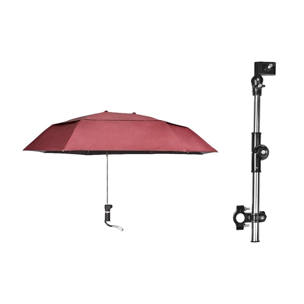Natural Maxbell Beach Chair Umbrella with Universal Clamp Stroller Umbrella Clip on Umbrella Red Double Layer First-Class
