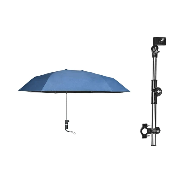 Expertly Made Maxbell Beach Chair Umbrella with Universal Clamp Stroller Umbrella Clip on Umbrella Blue Single Layer Official