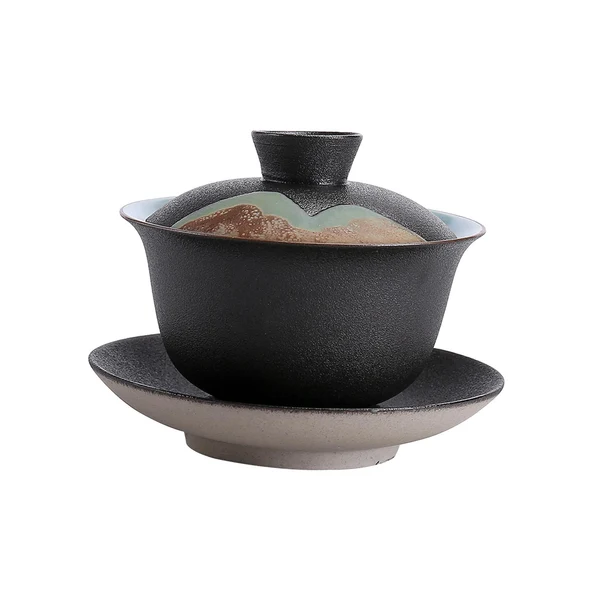 Responsible Maxbell Kungfu Gaiwan Ceramic Tea Cup Cover Bowl Tea Mug Teacups Traditional Tea Cup Black Effective