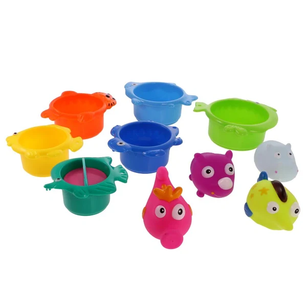 Breathable Maxbell 1 Set of Bath Bathtub Toys Plastic Folding Stacking Baby Kids Developmental Bathing Toys Gift 4 Innovative