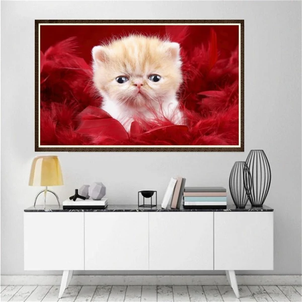 Premium Maxbell DIY Diamond Painting Embroidery Cross Crafts Stitch Kit Cute Cat Consistent