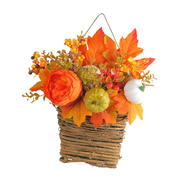 Lightweight Maxbell Door Hanging Flower Basket Handmade Autumn Garland Fall Harvest Door Wreath Outstanding