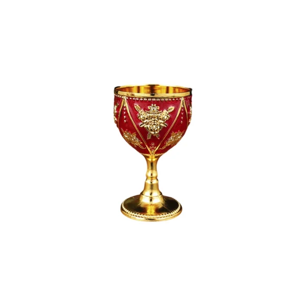 Excellent Maxbell 30ml Mini Goblet Vintage Alloy Wine Cup Party Supplies Sturdy European Style Style C Modern
