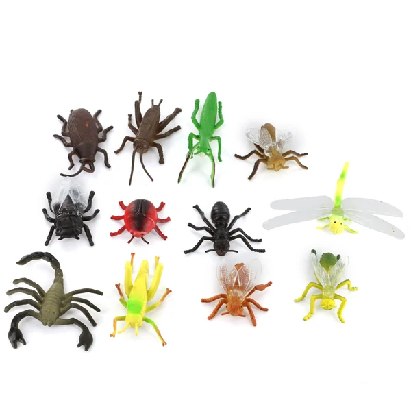 Superior Maxbell Plastic PVC Insect Animal Model Kids Toy 12pcs Multi-color Reliable