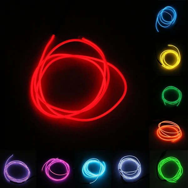 Premium Maxbell Luminescent Neon LED Lights Glow EL Wire String Strip 1M Red Fine Crafted