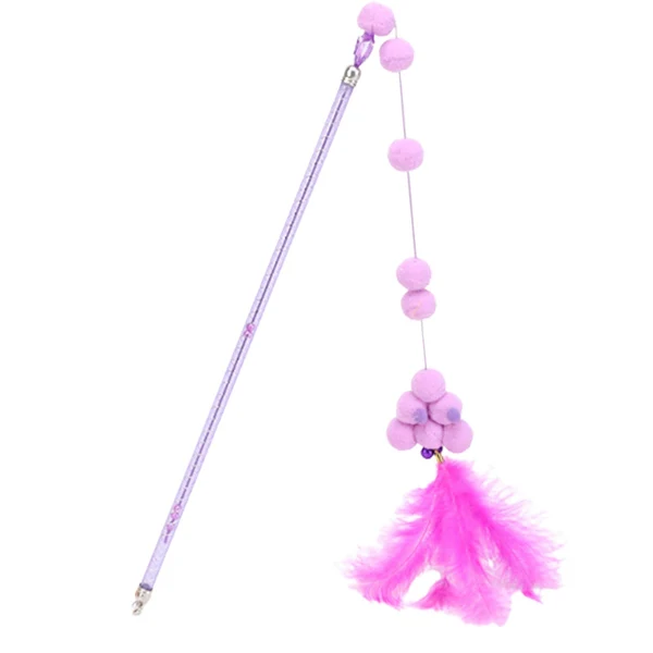 Flexible Maxbell Cat Teaser Interactive Toy Exercising IQ Improving Funny Teasing Wand Pink Premium