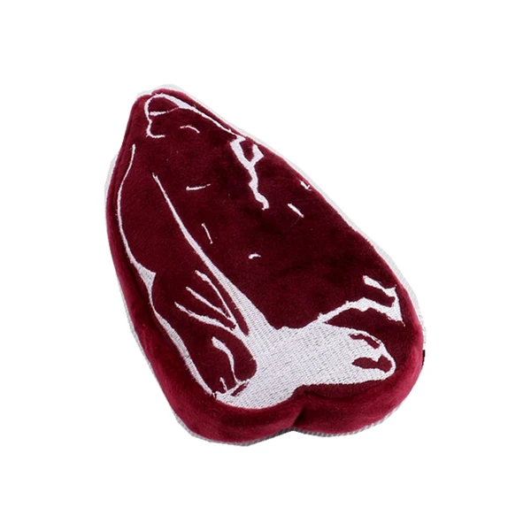 Proven Maxbell Dog Squeak Food Shaped Chew Toy Durable Doll for Medium Large Dogs Steak 17x9x5cm Fine
