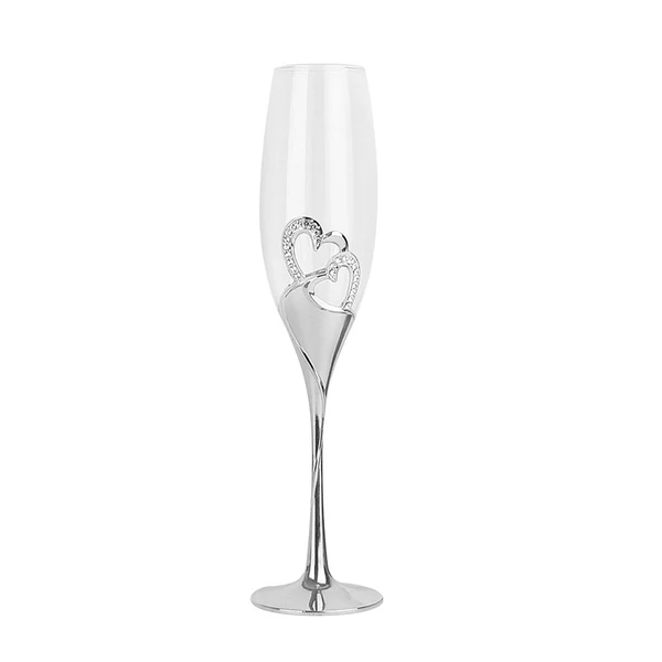 Prestigious Maxbell Long Stem Champagne Flute Drinkware Goblet for Birthday Bride Restaurant Argent Reusable