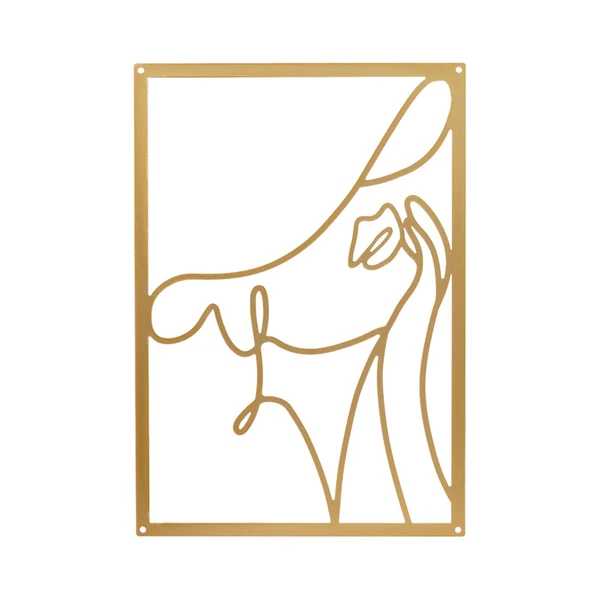 First-Class Maxbell Metal Wall Art Decor Woman Silhouette Minimalist Facial Line Decoration StyleC Secure