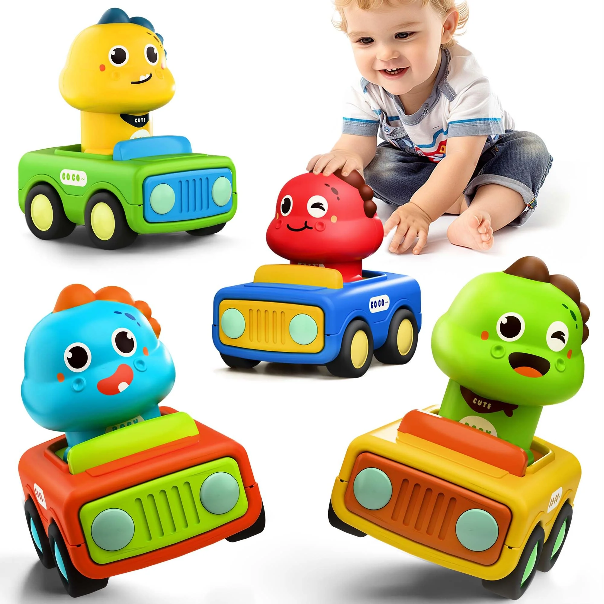 Dependable iPlay iLearn Press Go Car Toys – Baby Animal Dino Push Cars for Toddlers 1–3 Friction Vehicles 1st Birthday Gift for Kids 6–18M Reliable